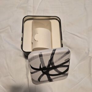 Fossil Black and White Metal Watch Box